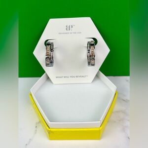 Bomb Party “Radiant Reflections” Smokey Topaz Cubic Zirconia Hoop Earrings